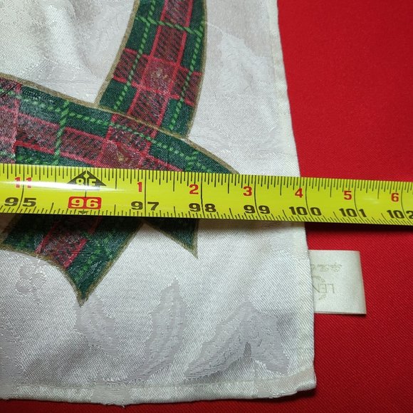 Lenox Rectangular Table Cover and Kitchen Towel Ribbon Holly Set of 2 - Picture 11 of 12